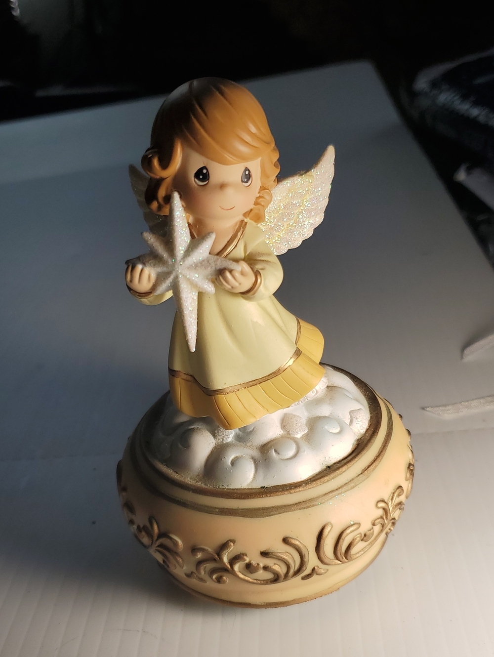 Precious Moments Yellow Angel Figurine with White Star